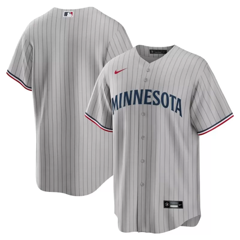 Men's Minnesota Twins Nike Gray Road Replica Team Jersey Men's Minnesota Twins Nike Gray Road Replica Team Jersey