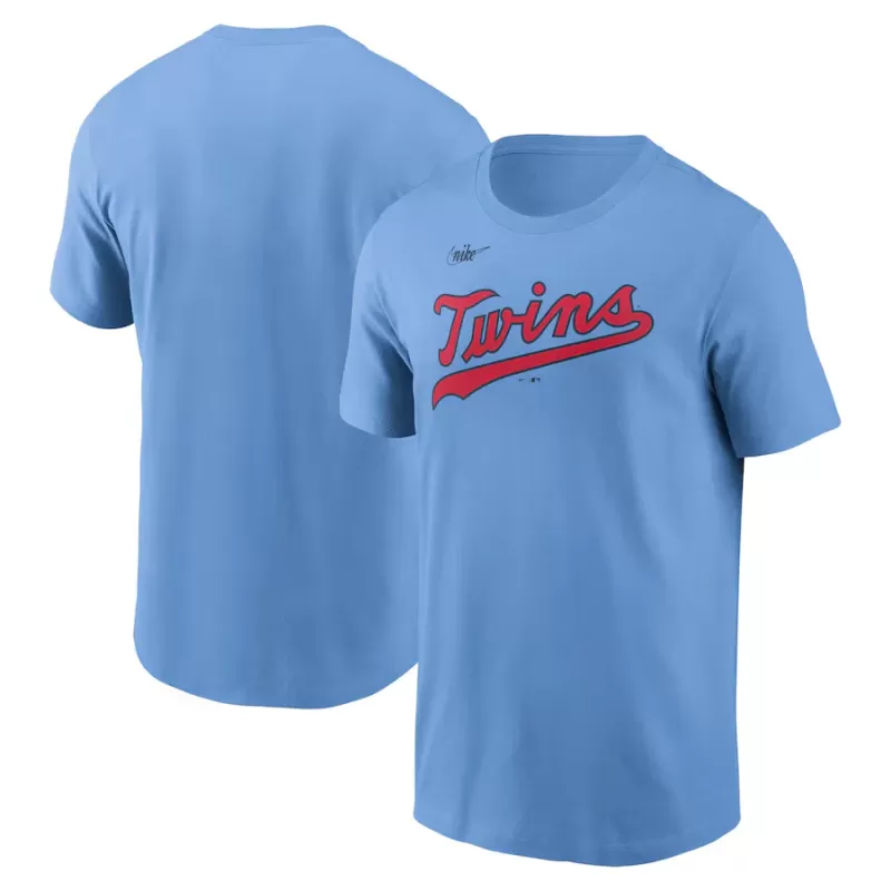 Men's Minnesota Twins Nike Light Blue Cooperstown Wordmark T-Shirt Men's Minnesota Twins Nike Light Blue Cooperstown Wordmark T-Shirt