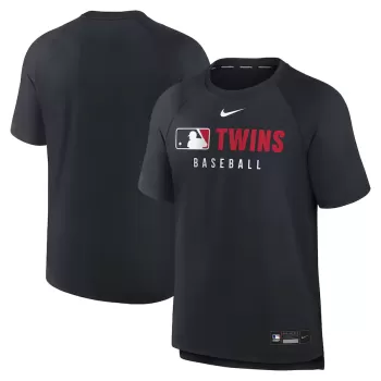 Men's Minnesota Twins Nike Navy Authentic Collection Pregame Raglan Performance T-Shirt