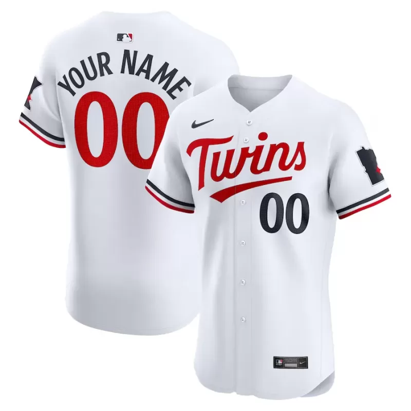 Men's Minnesota Twins Nike White Home Elite Custom Jersey Men's Minnesota Twins Nike White Home Elite Custom Jersey