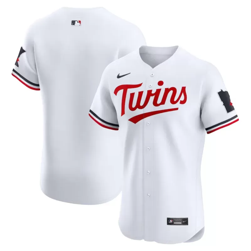 Men's Minnesota Twins Nike White Home Elite Jersey Men's Minnesota Twins Nike White Home Elite Jersey
