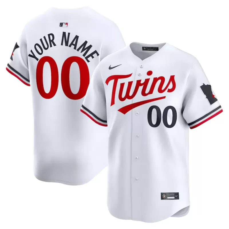 Men's Minnesota Twins Nike White Home Limited Custom Jersey Men's Minnesota Twins Nike White Home Limited Custom Jersey