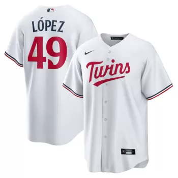 Men's Minnesota Twins Pablo Lopez Nike White Home Replica Jersey