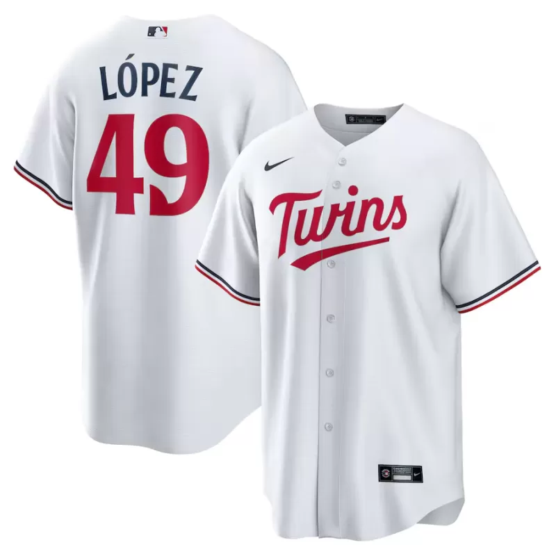 Men's Minnesota Twins Pablo Lopez Nike White Home Replica Jersey Men's Minnesota Twins Pablo Lopez Nike White Home Replica Jersey