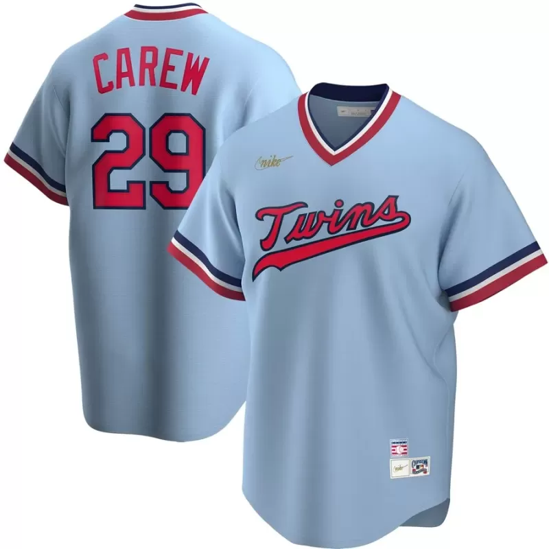 Men's Minnesota Twins Rod Carew Nike Light Blue Road Cooperstown Collection Player Jersey Men's Minnesota Twins Rod Carew Nike Light Blue Road Cooperstown Collection Player Jersey