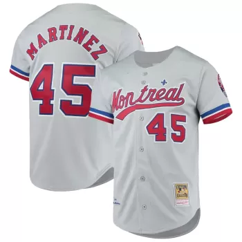 Men's Montreal Expos Pedro Martinez Mitchell & Ness Gray Cooperstown Collection Authentic Jersey Men's Montreal Expos Pedro Martinez Mitchell & Ness Gray Cooperstown Collection Authentic Jersey