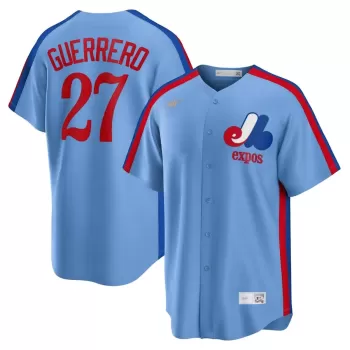 Men's Montreal Expos Vladimir Guerrero Nike Powder Blue Road Cooperstown Collection Player Jersey Men's Montreal Expos Vladimir Guerrero Nike Powder Blue Road Cooperstown Collection Player Jersey