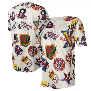 Men's Negro League Baseball Stitches Cream V-Neck Jersey