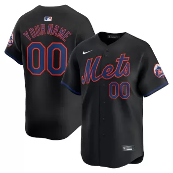 Men's New York Mets  Nike Black  Alternate Limited Custom Jersey