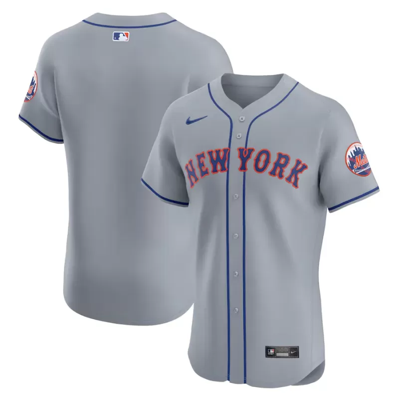 Men's New York Mets Nike Gray Road Vapor Premier Elite Patch Jersey Men's New York Mets Nike Gray Road Vapor Premier Elite Patch Jersey