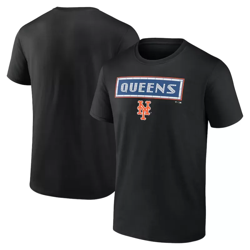 Men's New York Mets Black Queens T-Shirt Men's New York Mets Black Queens T-Shirt
