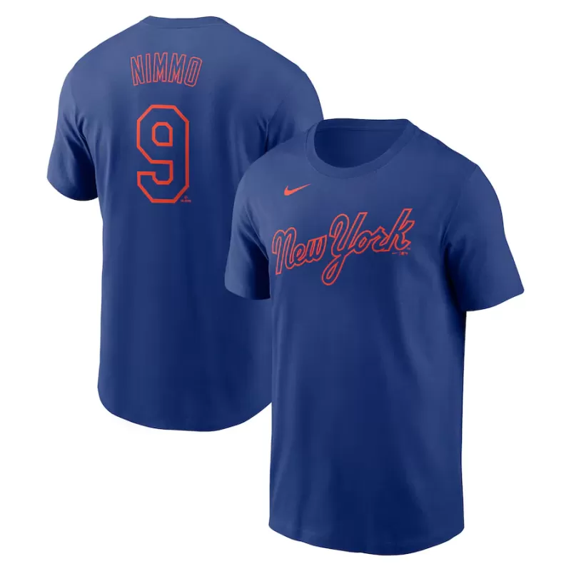 Men's New York Mets Brandon Nimmo Nike Royal Fuse Name & Number T-Shirt Men's New York Mets Brandon Nimmo Nike Royal Fuse Name & Number T-Shirt