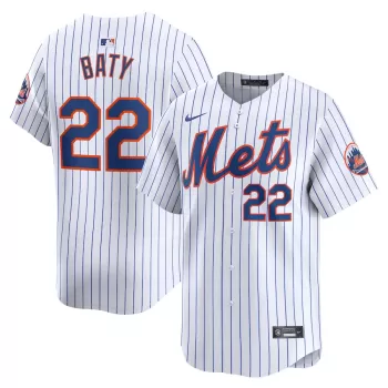 Men's New York Mets Brett Baty Nike White Home Limited Player Jersey Men's New York Mets Brett Baty Nike White Home Limited Player Jersey