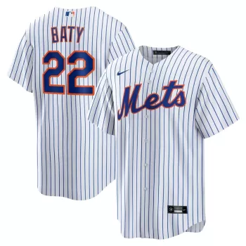 Men's New York Mets Brett Baty Nike White Replica Player Jersey Men's New York Mets Brett Baty Nike White Replica Player Jersey