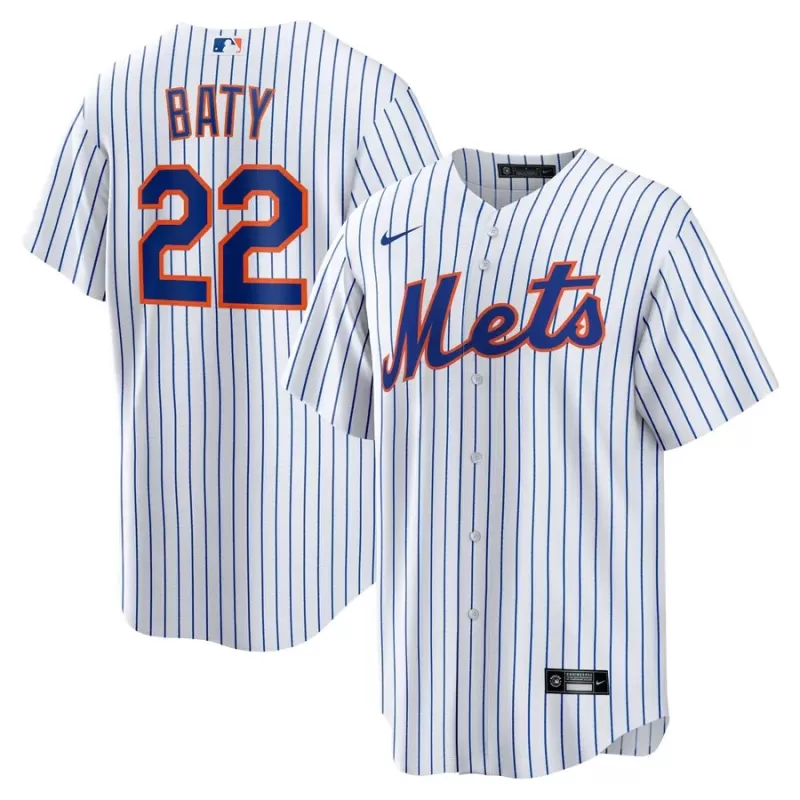 Men's New York Mets Brett Baty Nike White Replica Player Jersey