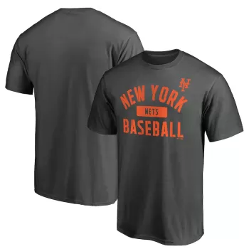 Men's New York Mets Charcoal Team Primary Pill T-Shirt Men's New York Mets Charcoal Team Primary Pill T-Shirt