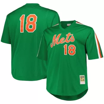 Men's New York Mets Darryl Strawberry Mitchell & Ness Green 1988 Cooperstown Collection Mesh Pullover Jersey Men's New York Mets Darryl Strawberry Mitchell & Ness Green 1988 Cooperstown Collection Mesh Pullover Jersey