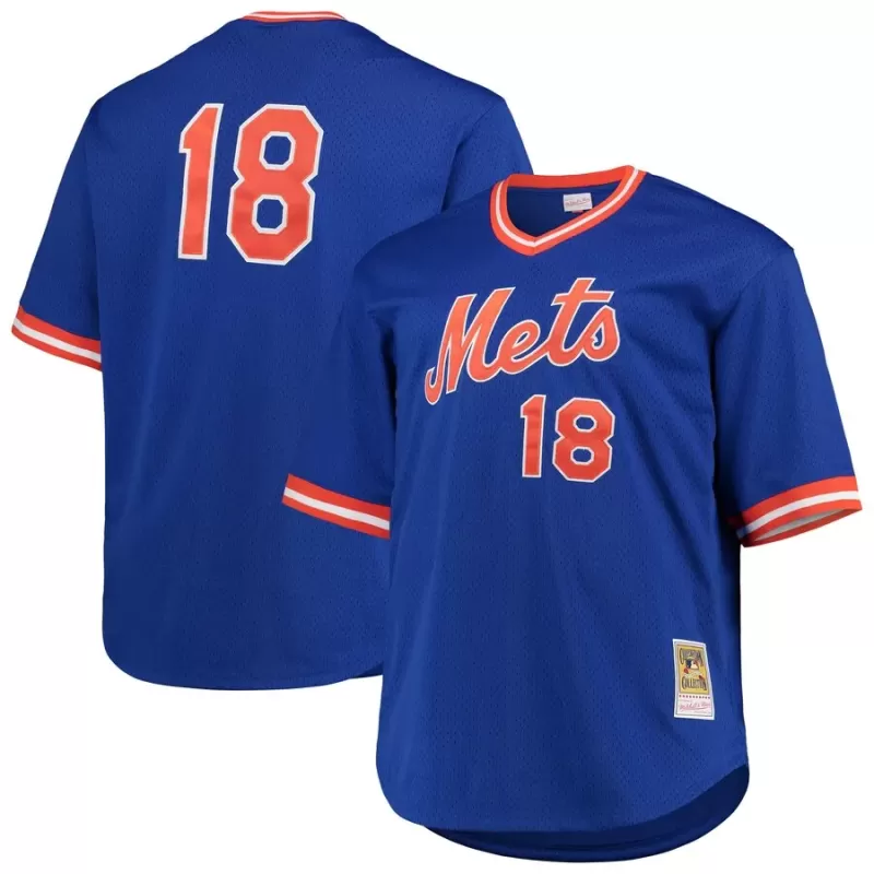 Men's New York Mets Darryl Strawberry Mitchell & Ness Royal Big & Tall Cooperstown Collection Mesh Batting Practice Jersey Men's New York Mets Darryl Strawberry Mitchell & Ness Royal Big & Tall Cooperstown Collection Mesh Batting Practice Jersey