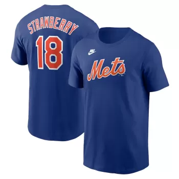 Men's New York Mets Darryl Strawberry Nike Royal Fuse Name & Number T-Shirt Men's New York Mets Darryl Strawberry Nike Royal Fuse Name & Number T-Shirt