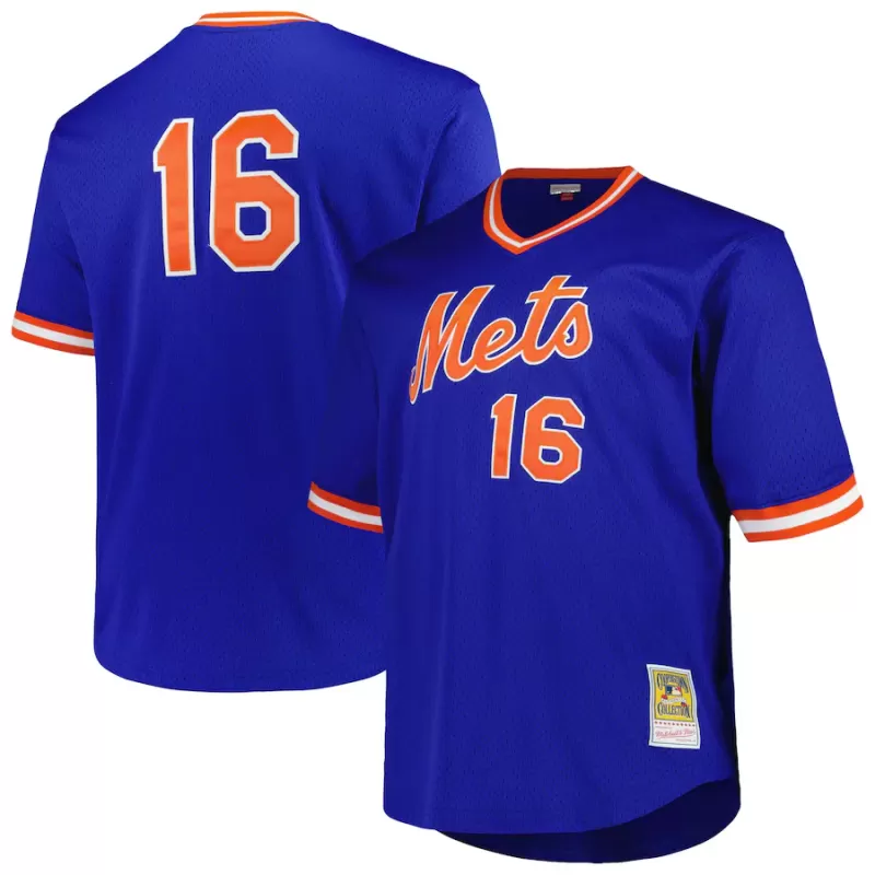 Men's New York Mets Dwight Gooden Profile Royal Big & Tall Cooperstown Collection Mesh Batting Practice Jersey