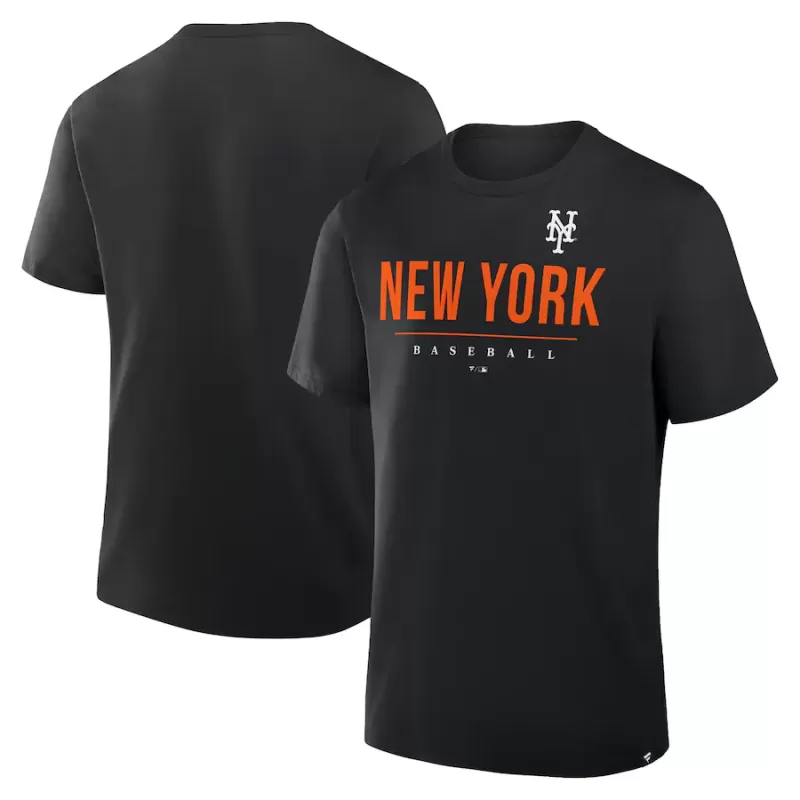 Men's New York Mets Fanatics Black Color Pop Legacy Clubhouse T-Shirt Men's New York Mets Fanatics Black Color Pop Legacy Clubhouse T-Shirt