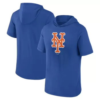 Men's New York Mets Fanatics Royal Short Sleeve Hoodie T-Shirt Men's New York Mets Fanatics Royal Short Sleeve Hoodie T-Shirt