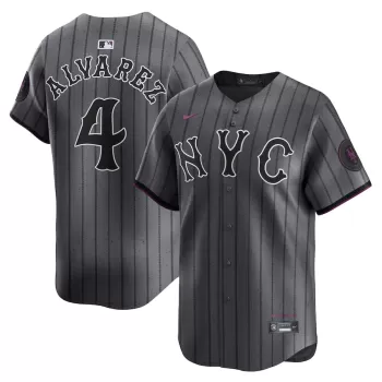 Men's New York Mets Francisco Alvarez Nike Graphite 2024 City Connect Limited Player Jersey Men's New York Mets Francisco Alvarez Nike Graphite 2024 City Connect Limited Player Jersey