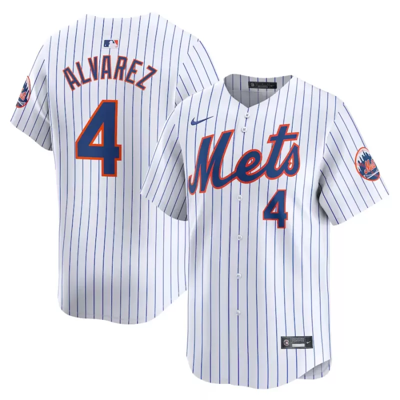 Men's New York Mets Francisco Alvarez Nike White Home Limited Player Jersey Men's New York Mets Francisco Alvarez Nike White Home Limited Player Jersey