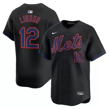 Men's New York Mets Francisco Lindor Nike Black Alternate Limited Player Jersey Men's New York Mets Francisco Lindor Nike Black Alternate Limited Player Jersey