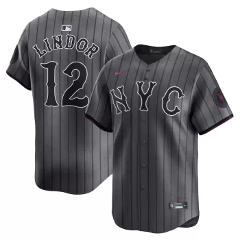 Men's New York Mets Francisco Lindor Nike Graphite 2024 City Connect Limited Player Jersey Men's New York Mets Francisco Lindor Nike Graphite 2024 City Connect Limited Player Jersey