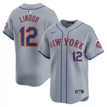 Men's New York Mets Francisco Lindor Nike Gray Away Limited Player Jersey Men's New York Mets Francisco Lindor Nike Gray Away Limited Player Jersey