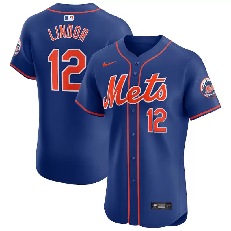 Men's New York Mets Francisco Lindor Nike Royal Alternate Elite Player Jersey Men's New York Mets Francisco Lindor Nike Royal Alternate Elite Player Jersey