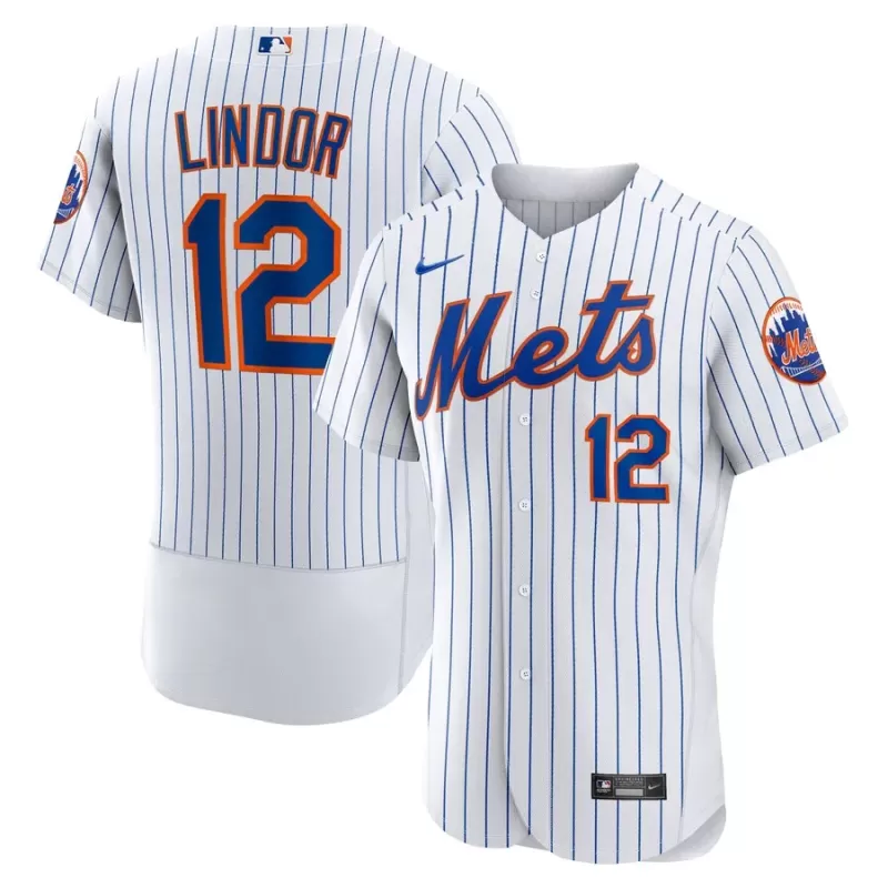 Men's New York Mets Francisco Lindor Nike White Home Authentic Player Jersey Men's New York Mets Francisco Lindor Nike White Home Authentic Player Jersey