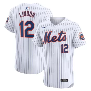 Men's New York Mets Francisco Lindor Nike White Home Elite Jersey Men's New York Mets Francisco Lindor Nike White Home Elite Jersey