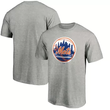 Men's New York Mets Heather Gray Cooperstown Collection Forbes T-Shirt Men's New York Mets Heather Gray Cooperstown Collection Forbes T-Shirt