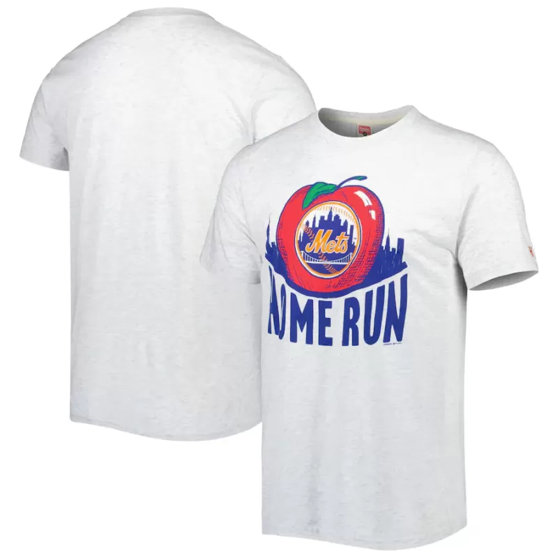Men's New York Mets Homage Gray Hyper Local Tri-Blend T-Shirt Men's New York Mets Homage Gray Hyper Local Tri-Blend T-Shirt