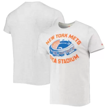 Men's New York Mets Homage Gray Shea Stadium Tri-Blend T-Shirt Men's New York Mets Homage Gray Shea Stadium Tri-Blend T-Shirt