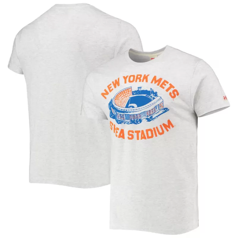 Men's New York Mets Homage Gray Shea Stadium Tri-Blend T-Shirt Men's New York Mets Homage Gray Shea Stadium Tri-Blend T-Shirt