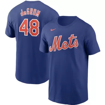 Men's New York Mets Jacob deGrom Nike Royal Name & Number T-Shirt Men's New York Mets Jacob deGrom Nike Royal Name & Number T-Shirt