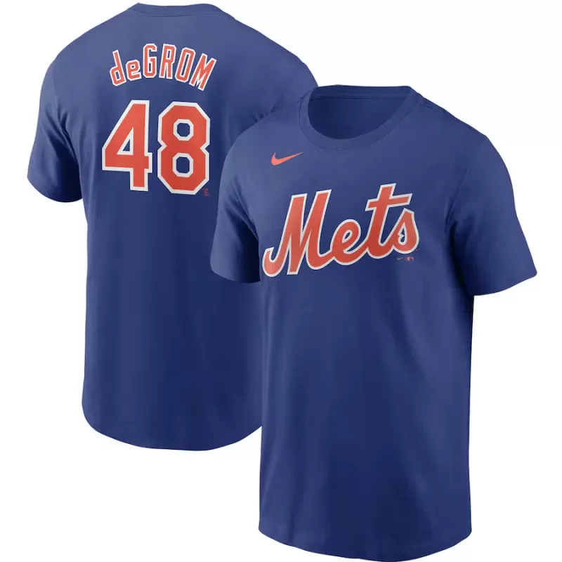 Men's New York Mets Jacob deGrom Nike Royal Name & Number T-Shirt