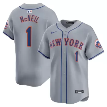 Men's New York Mets Jeff McNeil Nike Gray Away Limited Player Jersey Men's New York Mets Jeff McNeil Nike Gray Away Limited Player Jersey