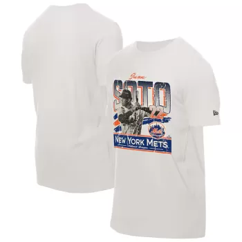 Men's New York Mets Juan Soto New Era Cream Batter Up T-Shirt Men's New York Mets Juan Soto New Era Cream Batter Up T-Shirt