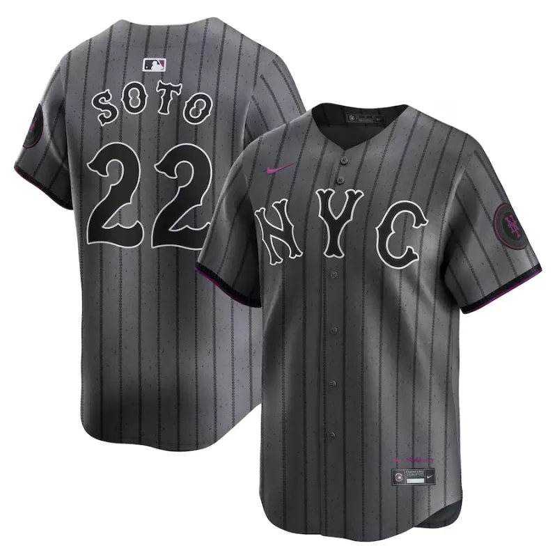 Men's New York Mets Juan Soto Nike Gray City Connect Limited Player Jersey Men's New York Mets Juan Soto Nike Gray City Connect Limited Player Jersey