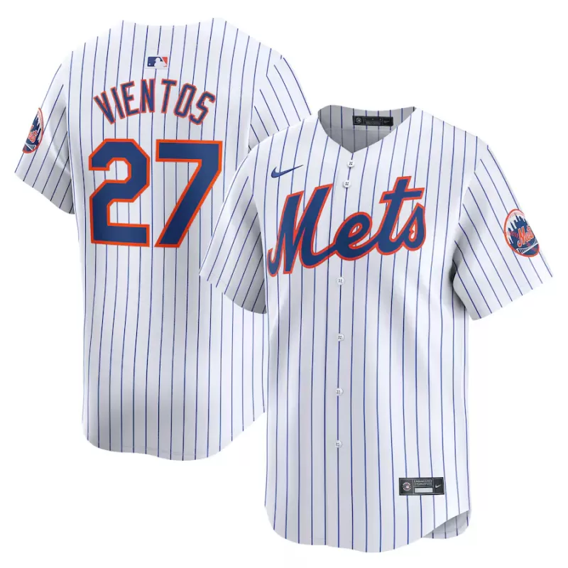 Men's New York Mets Mark Vientos Nike White Home Limited Player Jersey Men's New York Mets Mark Vientos Nike White Home Limited Player Jersey