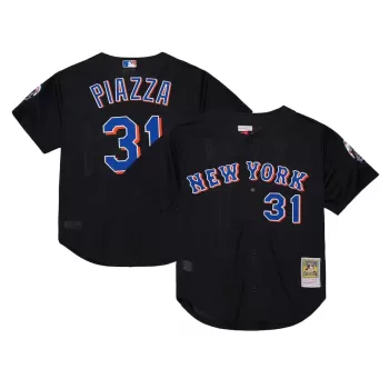 Men's New York Mets Mike Piazza Mitchell & Ness Black Cooperstown Collection 2000 Batting Practice Jersey
