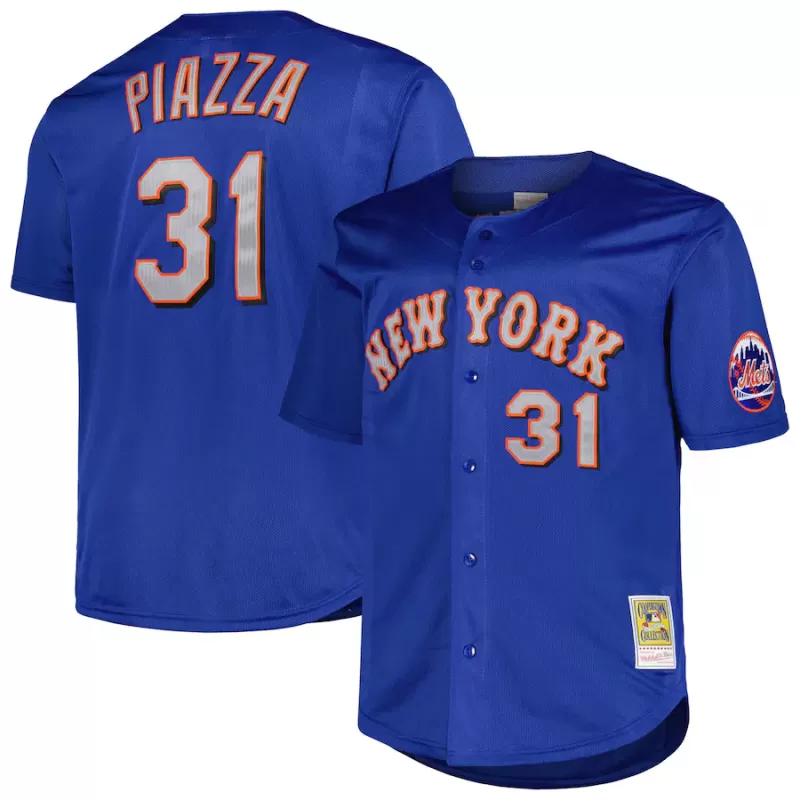 Men's New York Mets Mike Piazza Mitchell & Ness Royal Big & Tall Cooperstown Collection Mesh Batting Practice Jersey Men's New York Mets Mike Piazza Mitchell & Ness Royal Big & Tall Cooperstown Collection Mesh Batting Practice Jersey