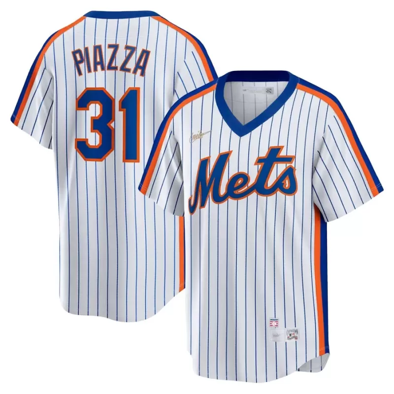 Men's New York Mets Mike Piazza Nike White Home Cooperstown Collection Player Jersey Men's New York Mets Mike Piazza Nike White Home Cooperstown Collection Player Jersey