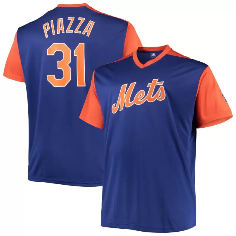 Men's New York Mets Mike Piazza Royal/Orange Cooperstown Collection Replica Player Jersey Men's New York Mets Mike Piazza Royal/Orange Cooperstown Collection Replica Player Jersey