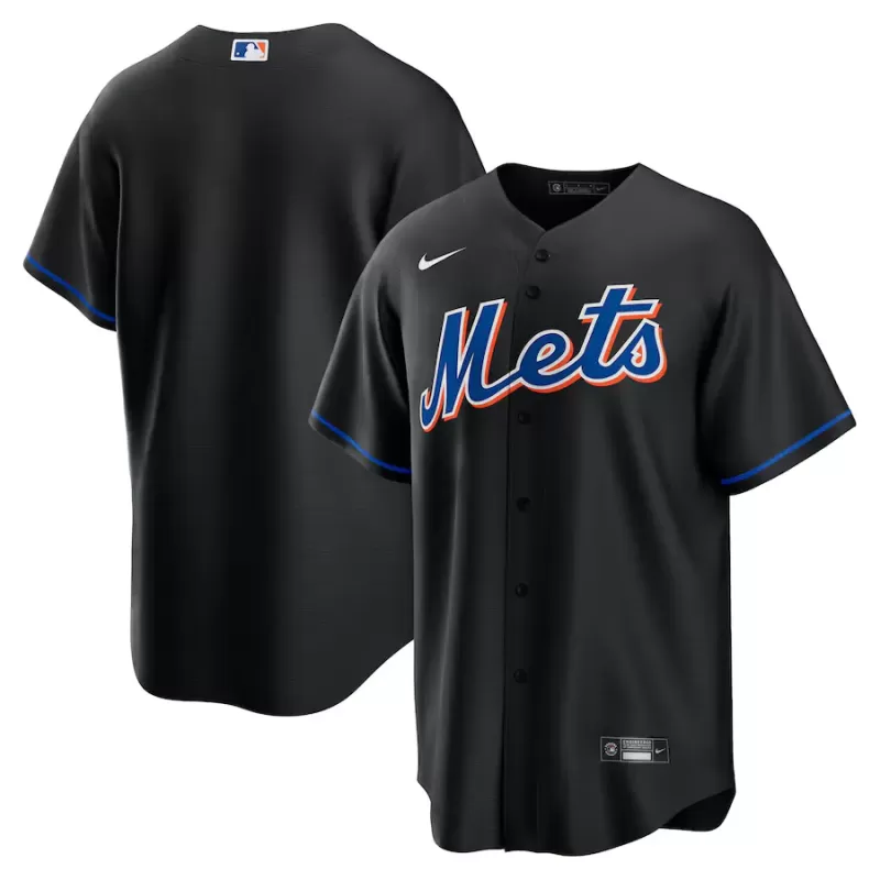 Men's New York Mets Nike Black 2022 Alternate Replica Team Jersey