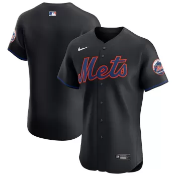 Men's New York Mets Nike Black Alternate Vapor Premier Elite Patch Jersey Men's New York Mets Nike Black Alternate Vapor Premier Elite Patch Jersey